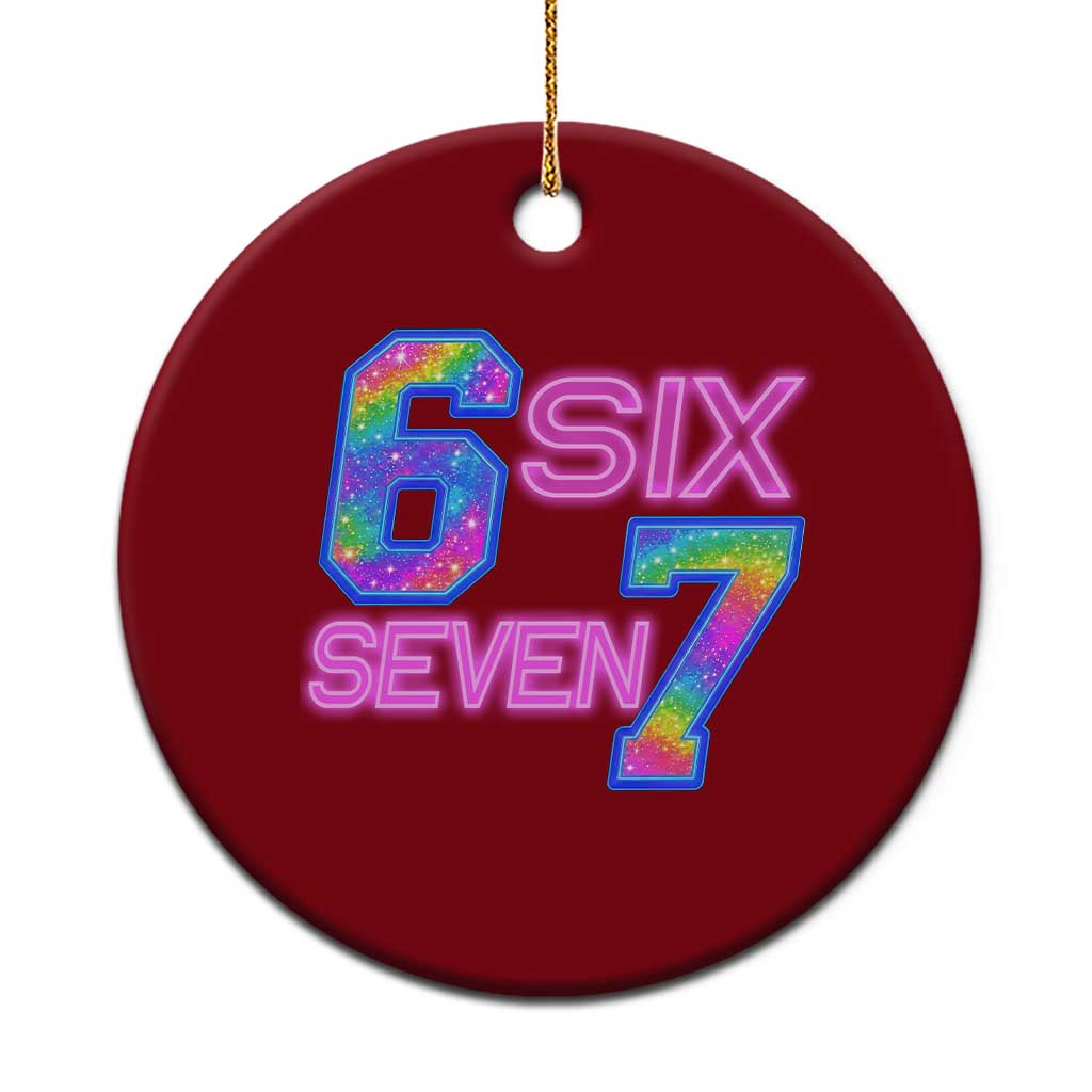 Colorful Neon Light Effect Ceramic Ornament Six Seven Meme TS12 1pc Red Print Your Wear