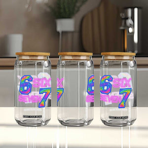 Colorful Neon Light Effect Glass Can Six Seven Meme TS12 Print Your Wear
