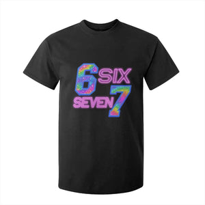 Colorful Neon Light Effect T Shirt For Kid Six Seven Meme TS12 Black Print Your Wear