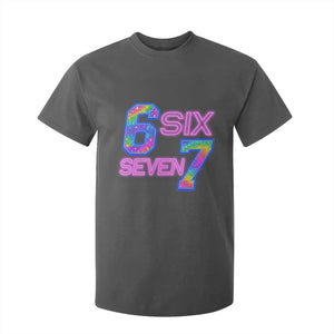 Colorful Neon Light Effect T Shirt For Kid Six Seven Meme TS12 Dark Heather Print Your Wear