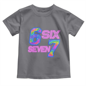 Colorful Neon Light Effect Toddler T Shirt Six Seven Meme TS12 Charcoal Print Your Wear