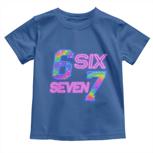 Colorful Neon Light Effect Toddler T Shirt Six Seven Meme TS12 Royal Blue Print Your Wear