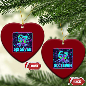 Funny Six Seven Meme Ceramic Ornament Cyberpunk Neon Style TS12 Print Your Wear