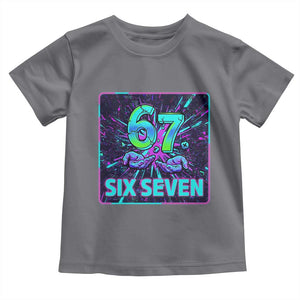 Funny Six Seven Meme Toddler T Shirt Cyberpunk Neon Style TS12 Charcoal Print Your Wear