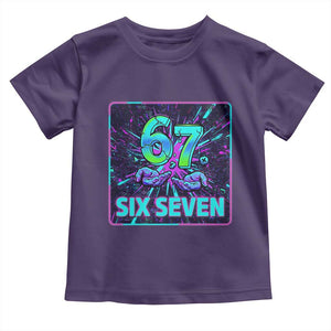 Funny Six Seven Meme Toddler T Shirt Cyberpunk Neon Style TS12 Purple Print Your Wear