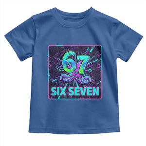 Funny Six Seven Meme Toddler T Shirt Cyberpunk Neon Style TS12 Royal Blue Print Your Wear
