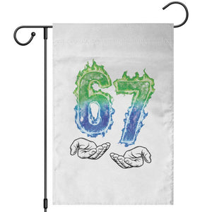 Green Fire Flame Six Seven Garden Flag Trendy Meme Gift TS12 White Print Your Wear
