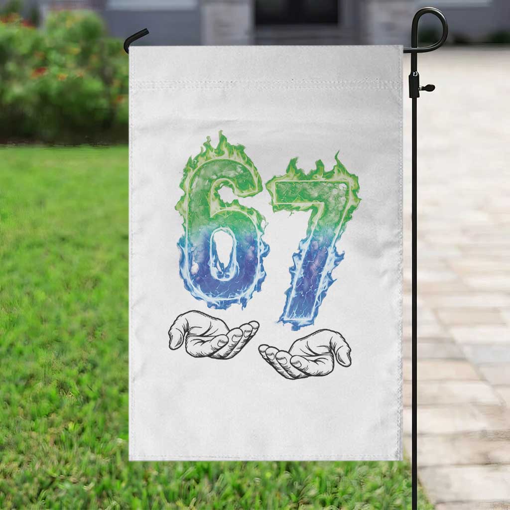 Green Fire Flame Six Seven Garden Flag Trendy Meme Gift TS12 Print Your Wear