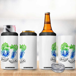 Green Fire Flame Six Seven 4 in 1 Can Cooler Tumbler Trendy Meme Gift TS12 Print Your Wear