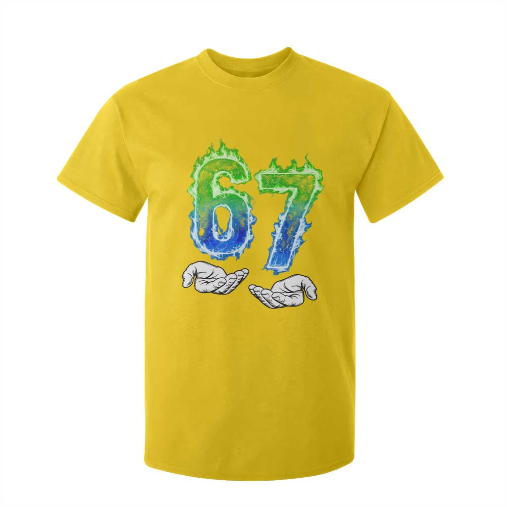 Green Fire Flame Six Seven T Shirt For Kid Trendy Meme Gift TS12 Daisy Print Your Wear