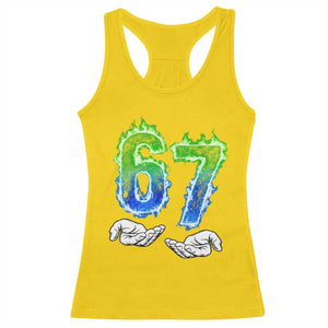 Green Fire Flame Six Seven Racerback Tank Top Trendy Meme Gift TS12 Daisy Print Your Wear