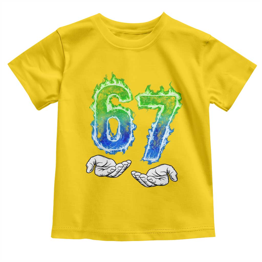 Green Fire Flame Six Seven Toddler T Shirt Trendy Meme Gift TS12 Daisy Print Your Wear
