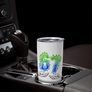 Green Fire Flame Six Seven Tumbler Cup Trendy Meme Gift TS12 Print Your Wear