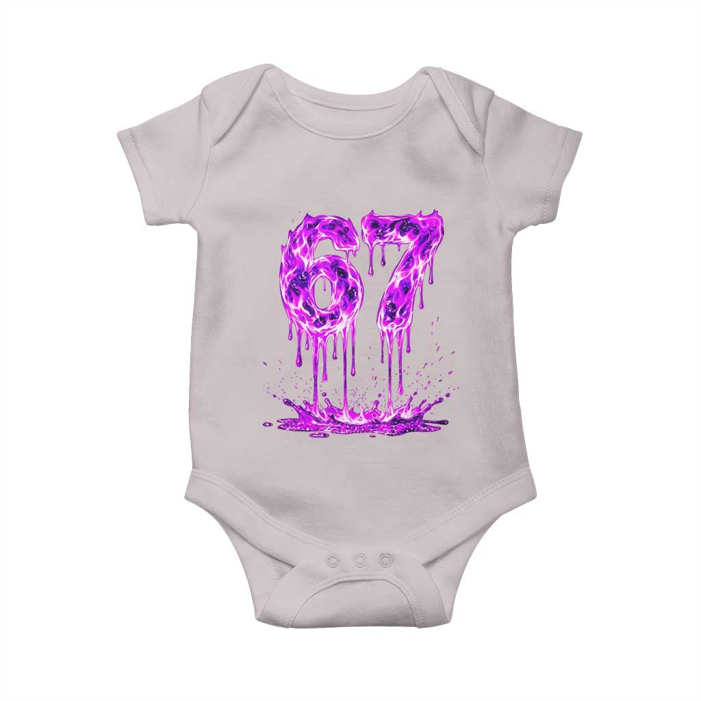 Drip Fire Flame Six Seven Baby Onesie Trendy Meme Gift TS12 Ice Gray Print Your Wear