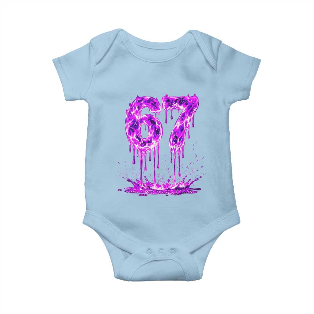 Drip Fire Flame Six Seven Baby Onesie Trendy Meme Gift TS12 Light Blue Print Your Wear