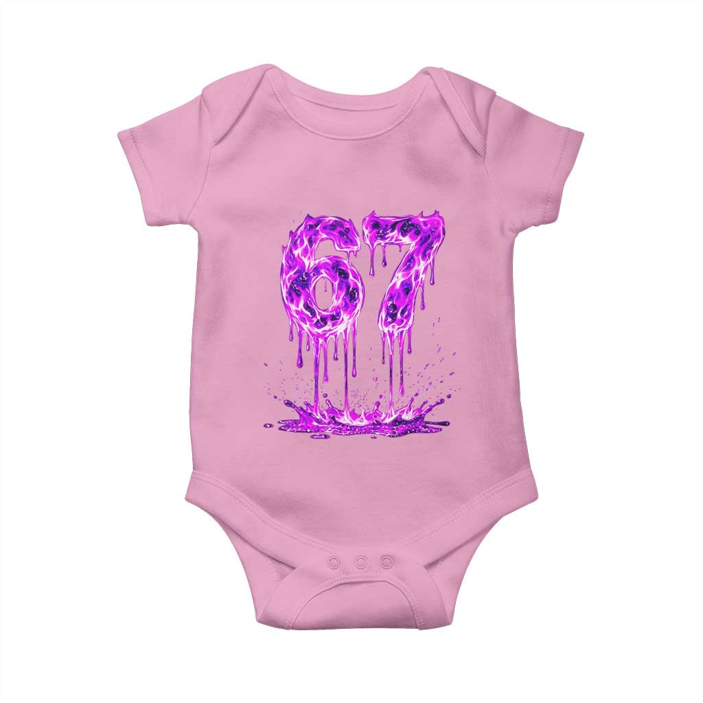 Drip Fire Flame Six Seven Baby Onesie Trendy Meme Gift TS12 Light Pink Print Your Wear