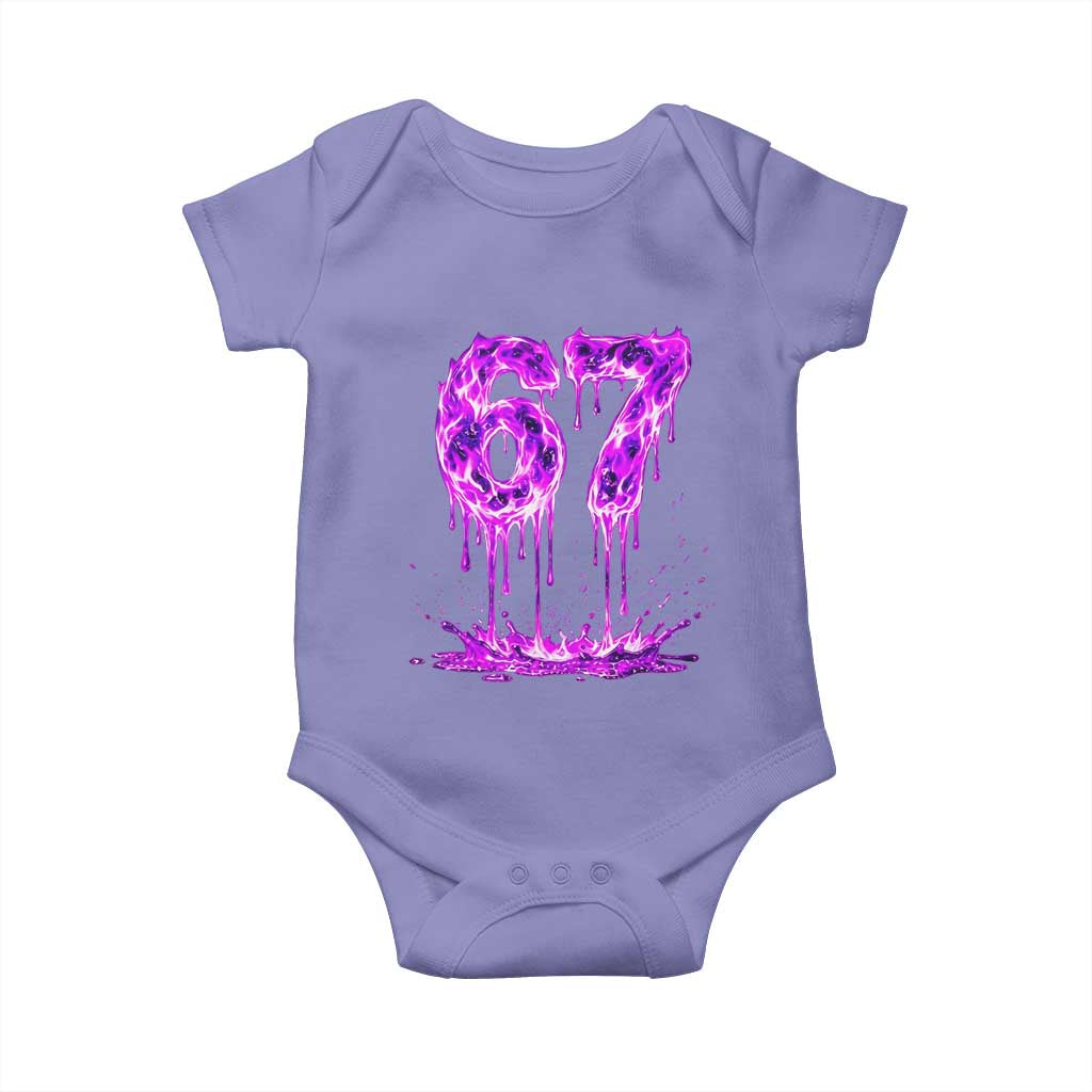 Drip Fire Flame Six Seven Baby Onesie Trendy Meme Gift TS12 Violet Print Your Wear