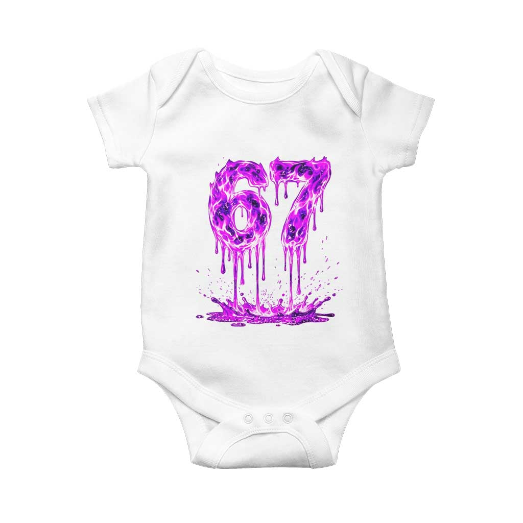 Drip Fire Flame Six Seven Baby Onesie Trendy Meme Gift TS12 White Print Your Wear