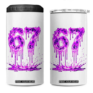 Drip Fire Flame Six Seven 4 in 1 Can Cooler Tumbler Trendy Meme Gift TS12 One Size: 16 oz White Print Your Wear