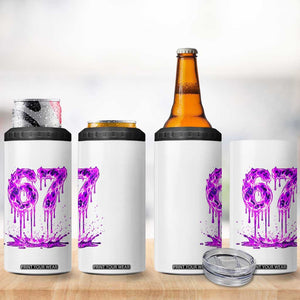 Drip Fire Flame Six Seven 4 in 1 Can Cooler Tumbler Trendy Meme Gift TS12 Print Your Wear