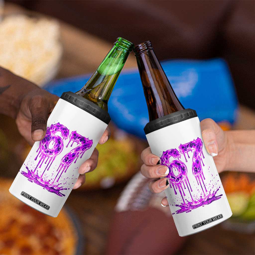 Drip Fire Flame Six Seven 4 in 1 Can Cooler Tumbler Trendy Meme Gift TS12 Print Your Wear