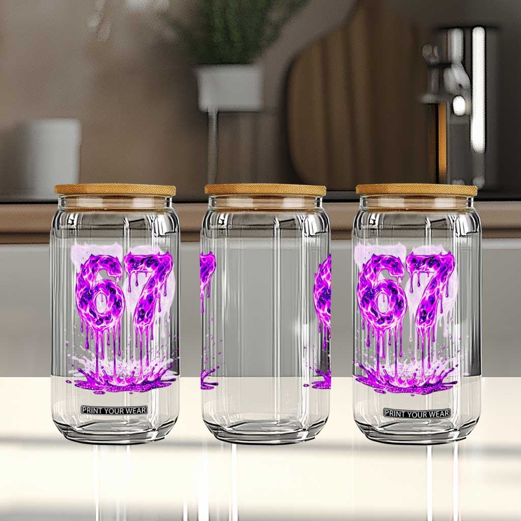Drip Fire Flame Six Seven Glass Can Trendy Meme Gift TS12 Print Your Wear