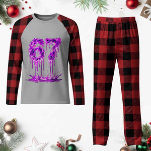 Drip Fire Flame Six Seven Plaid Pajama Set Trendy Meme Gift TS12 Buffalo Plaid Print Your Wear