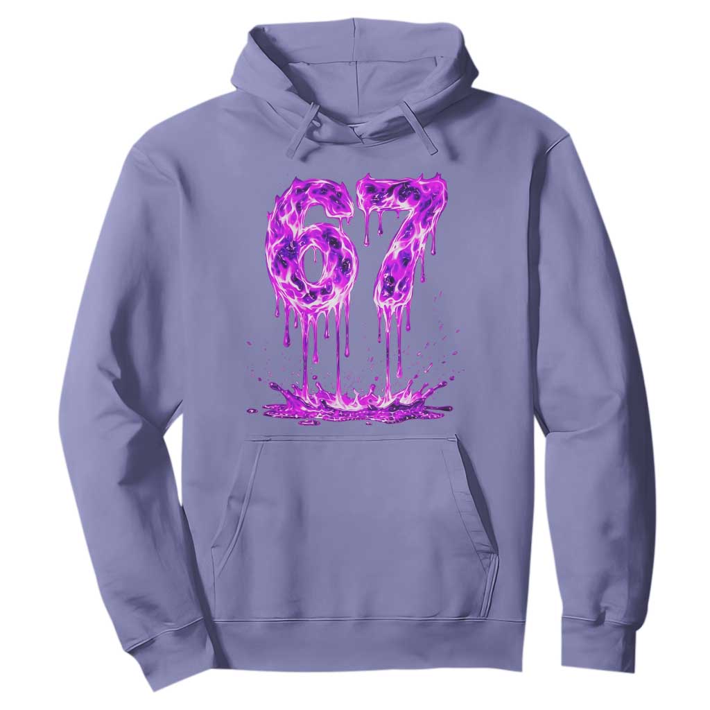 Drip Fire Flame Six Seven Hoodie Trendy Meme Gift TS12 Violet Print Your Wear
