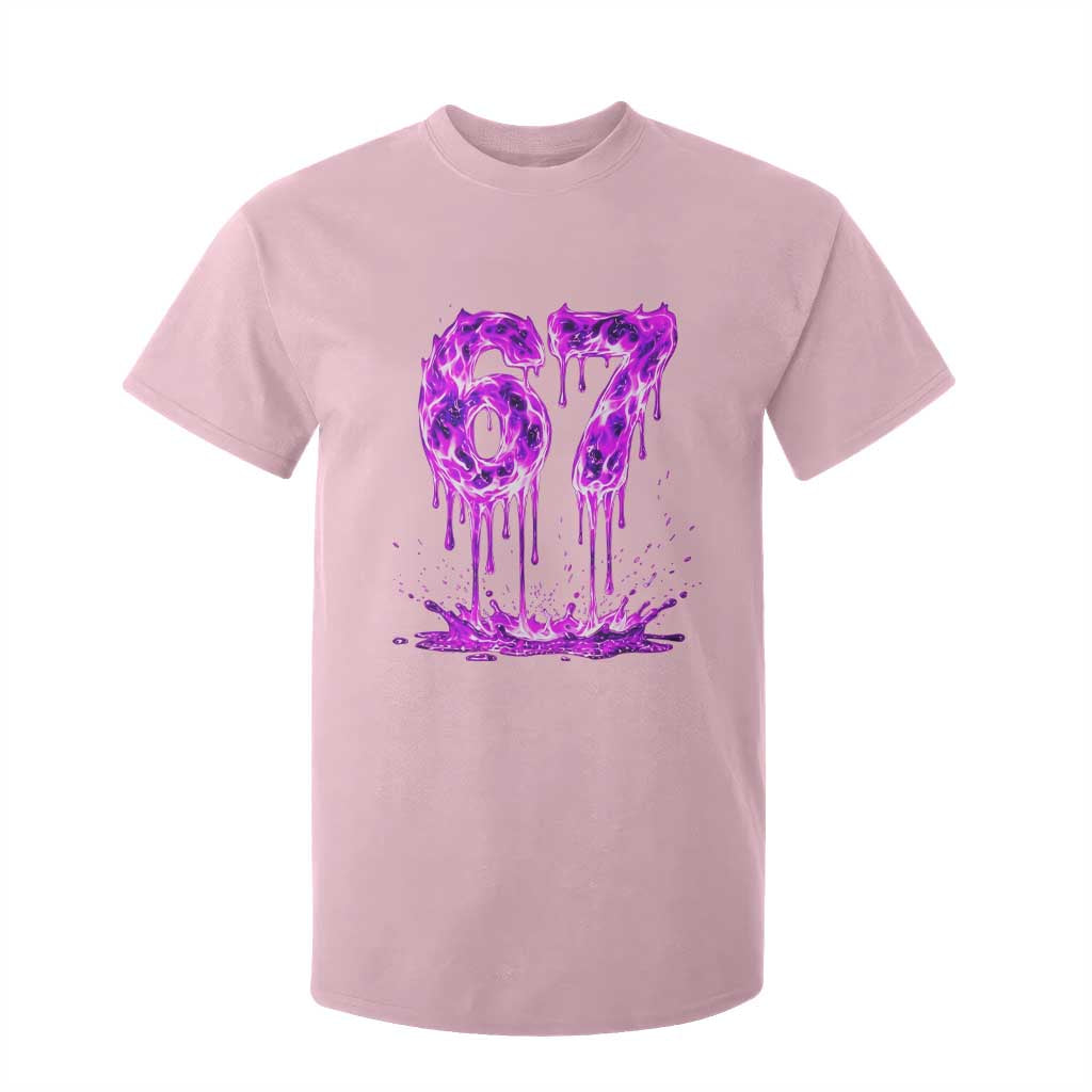 Drip Fire Flame Six Seven T Shirt For Kid Trendy Meme Gift TS12 Light Pink Print Your Wear
