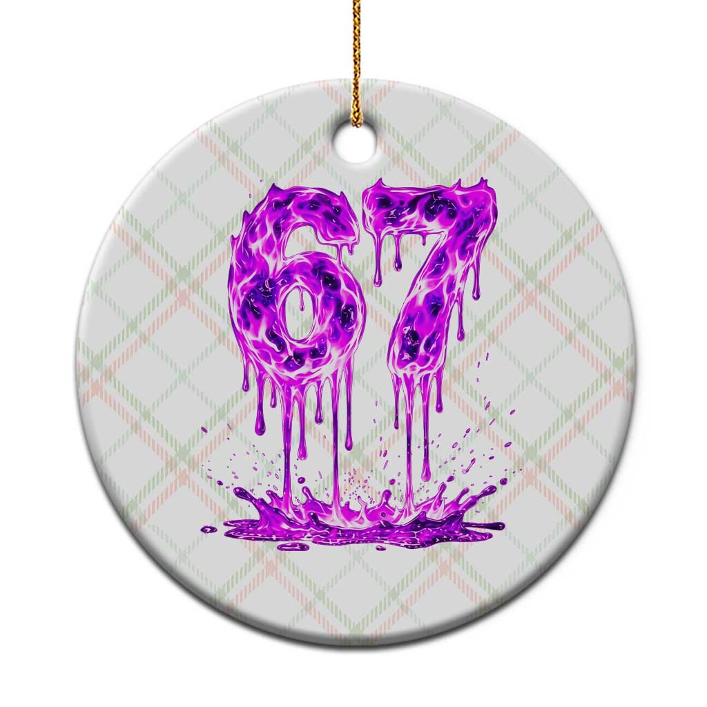 Drip Fire Flame Six Seven Ceramic Ornament Trendy Meme Gift TS12 1pc Christmas Plaid Print Your Wear