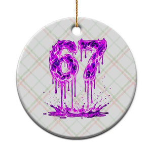 Drip Fire Flame Six Seven Ceramic Ornament Trendy Meme Gift TS12 1pc Christmas Plaid Print Your Wear