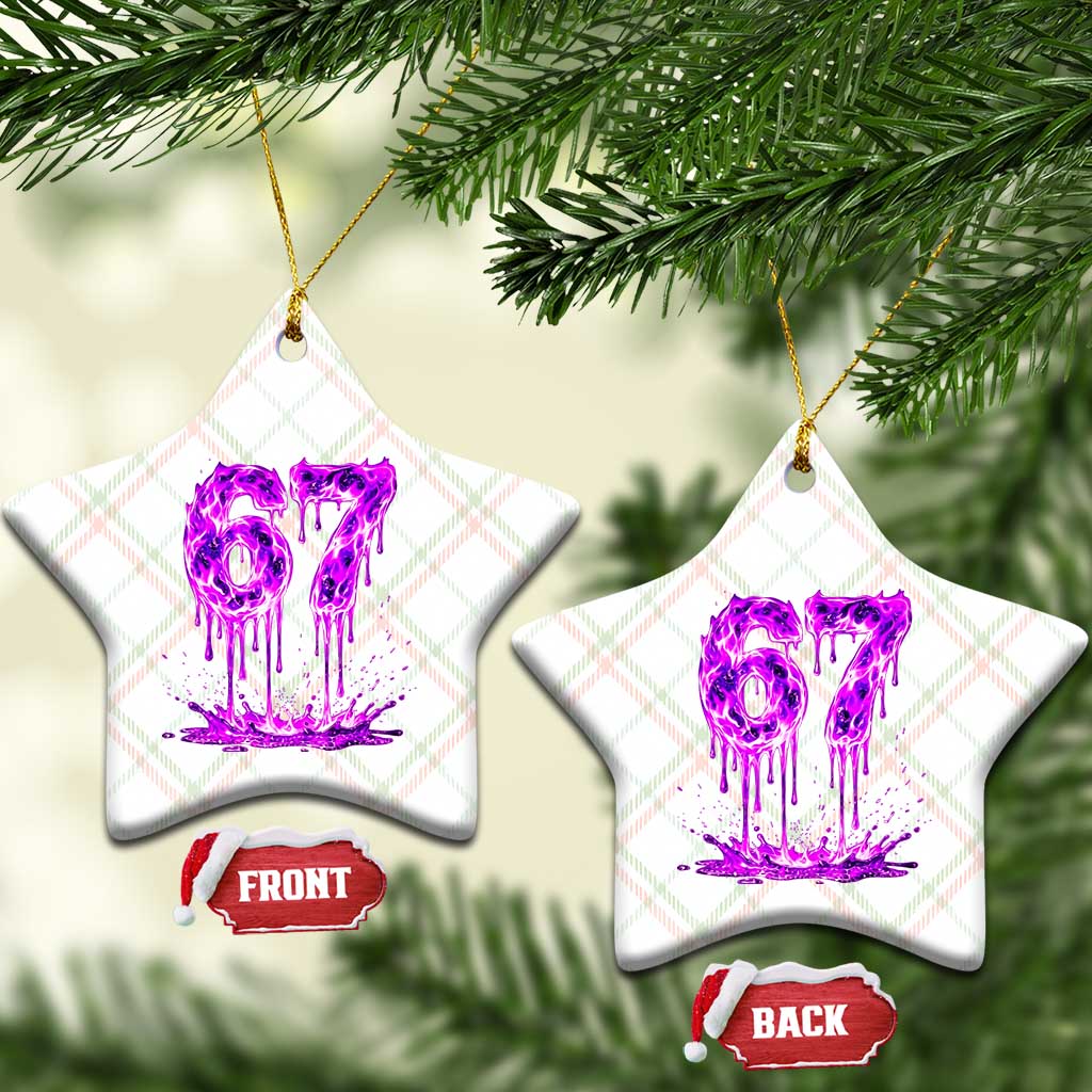 Drip Fire Flame Six Seven Ceramic Ornament Trendy Meme Gift TS12 Print Your Wear