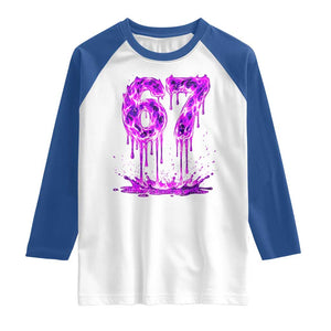 Drip Fire Flame Six Seven Raglan Shirt Trendy Meme Gift TS12 White Royal Print Your Wear