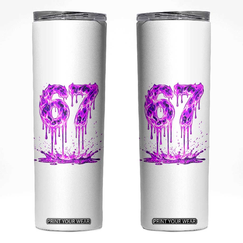Drip Fire Flame Six Seven Skinny Tumbler Trendy Meme Gift TS12 White Print Your Wear