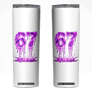 Drip Fire Flame Six Seven Skinny Tumbler Trendy Meme Gift TS12 White Print Your Wear