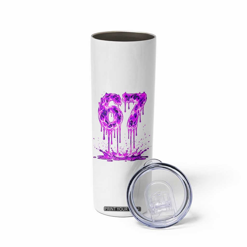 Drip Fire Flame Six Seven Skinny Tumbler Trendy Meme Gift TS12 Print Your Wear