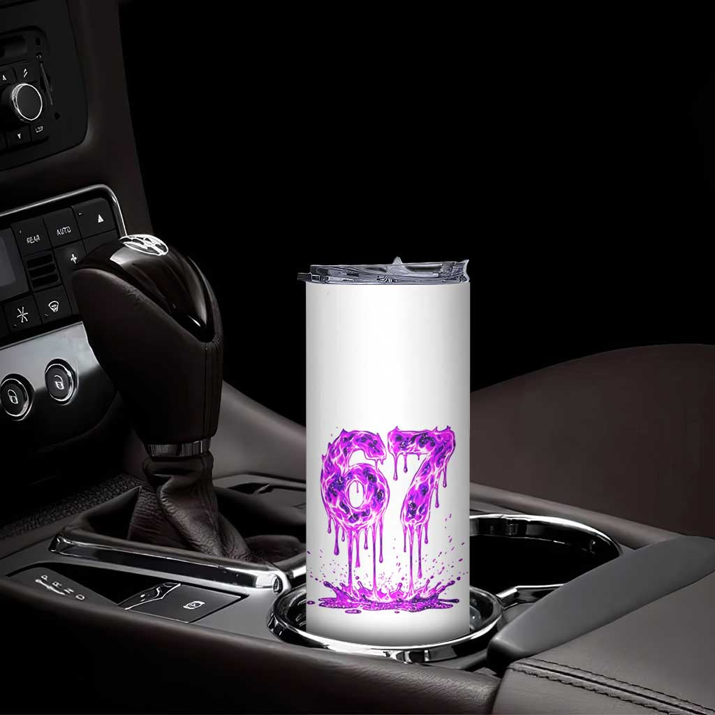 Drip Fire Flame Six Seven Skinny Tumbler Trendy Meme Gift TS12 Print Your Wear