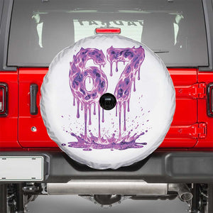 Drip Fire Flame Six Seven Spare Tire Cover Trendy Meme Gift TS12 White Print Your Wear