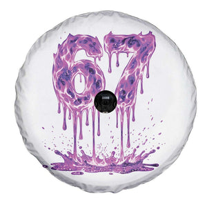 Drip Fire Flame Six Seven Spare Tire Cover Trendy Meme Gift TS12 Print Your Wear
