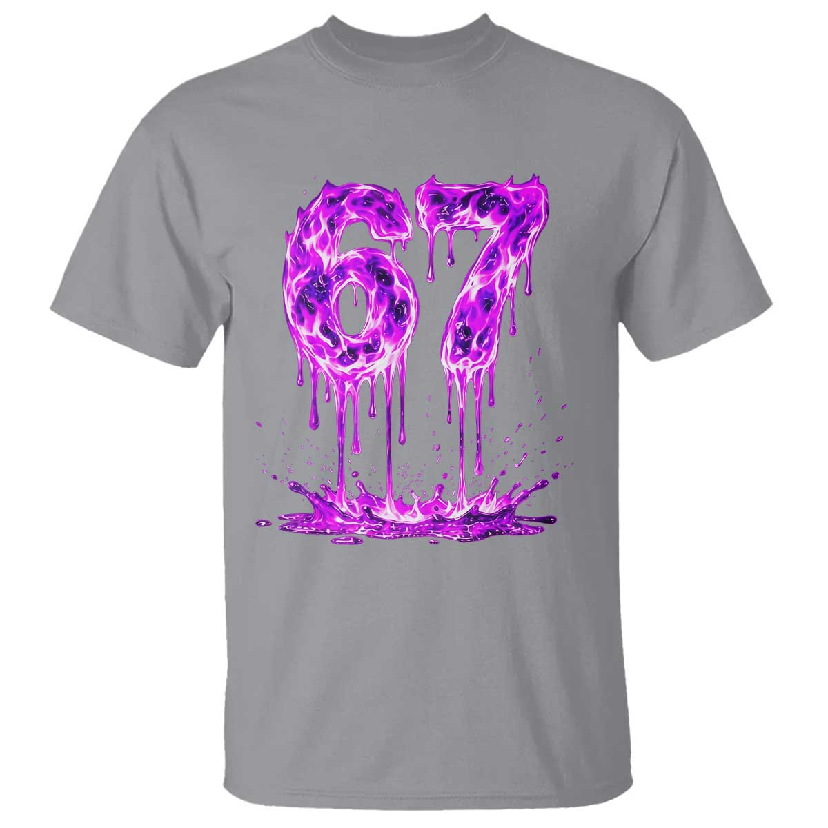 Drip Fire Flame Six Seven T Shirt Trendy Meme Gift TS12 Sport Gray Print Your Wear