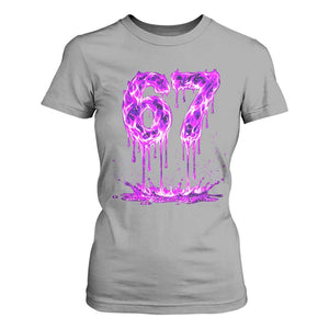 Drip Fire Flame Six Seven T Shirt For Women Trendy Meme Gift TS12 Sport Gray Print Your Wear