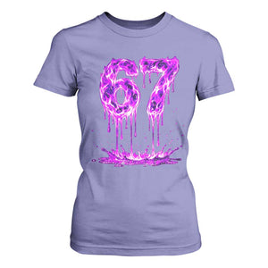 Drip Fire Flame Six Seven T Shirt For Women Trendy Meme Gift TS12 Violet Print Your Wear
