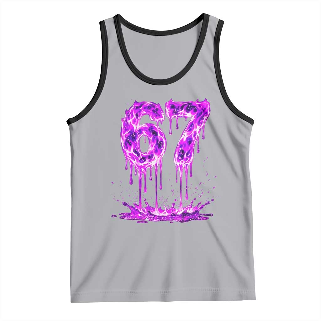 Drip Fire Flame Six Seven Tank Top Trendy Meme Gift TS12 Athletic Heather Black Print Your Wear