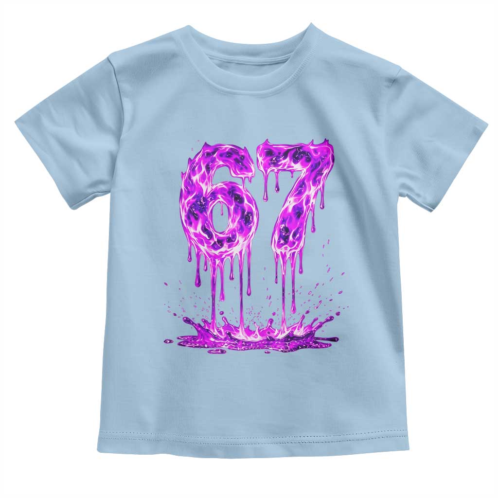 Drip Fire Flame Six Seven Toddler T Shirt Trendy Meme Gift TS12 Light Blue Print Your Wear
