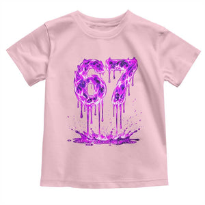 Drip Fire Flame Six Seven Toddler T Shirt Trendy Meme Gift TS12 Light Pink Print Your Wear