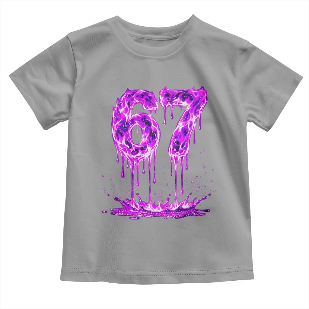 Drip Fire Flame Six Seven Toddler T Shirt Trendy Meme Gift TS12 Sport Gray Print Your Wear