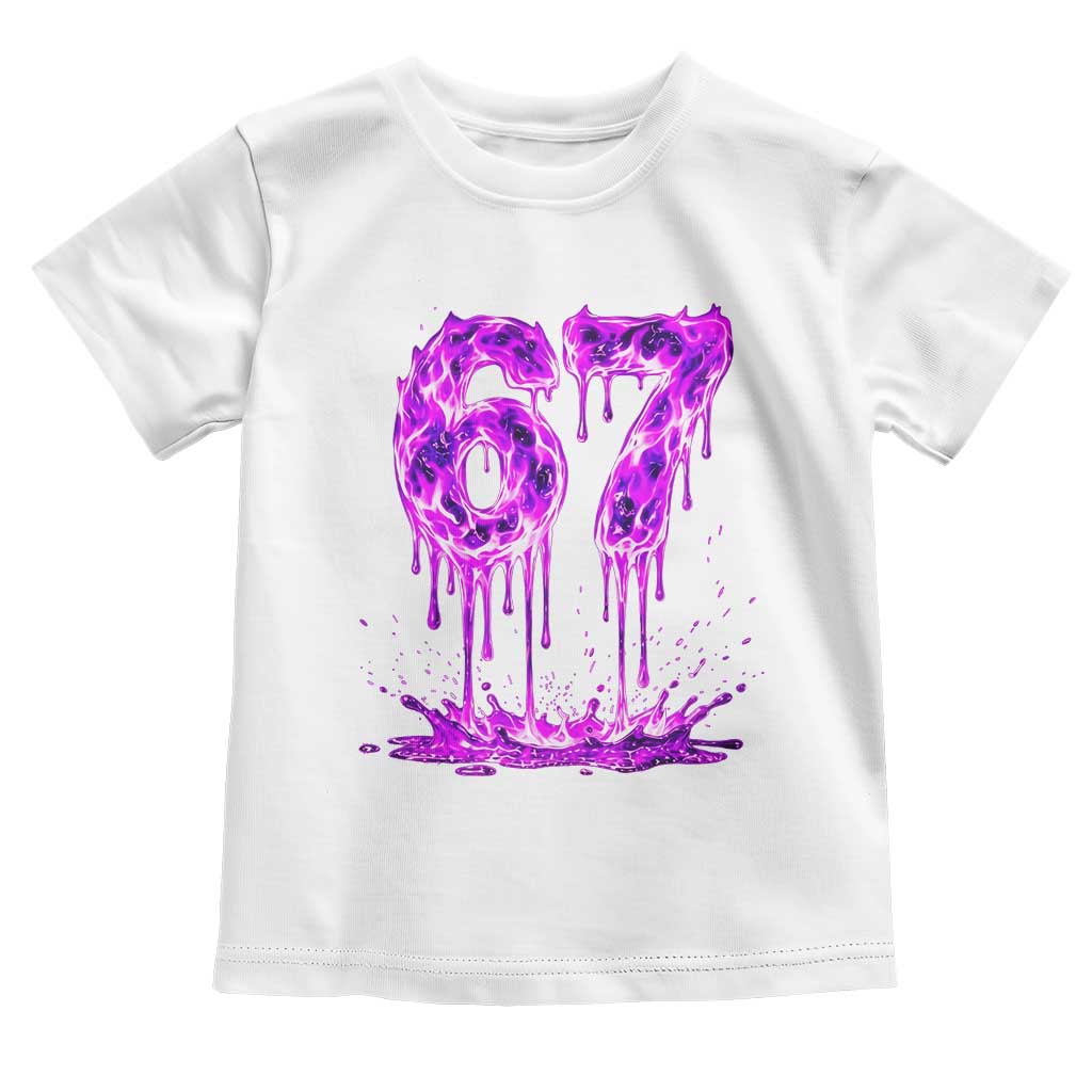 Drip Fire Flame Six Seven Toddler T Shirt Trendy Meme Gift TS12 White Print Your Wear