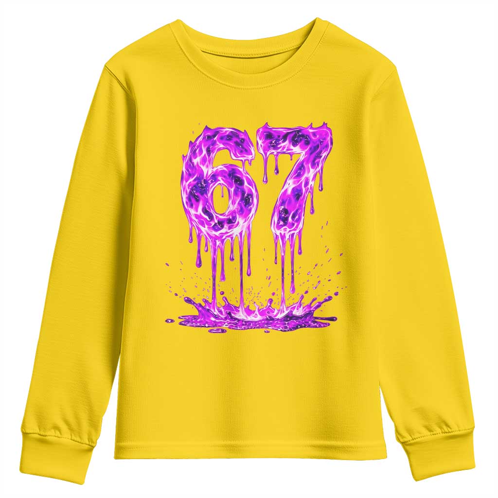 Drip Fire Flame Six Seven Youth Sweatshirt Trendy Meme Gift TS12 Daisy Print Your Wear