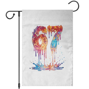 Burning Six Seven Garden Flag Drip Fire Flame Meme TS12 White Print Your Wear