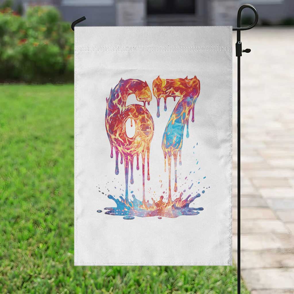 Burning Six Seven Garden Flag Drip Fire Flame Meme TS12 Print Your Wear